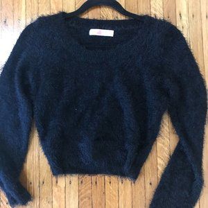 fuzzy cropped sweater
